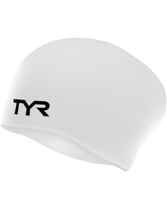 TYR WRINKLE-FREE LONG HAIR SILICONE CAP - WHITE