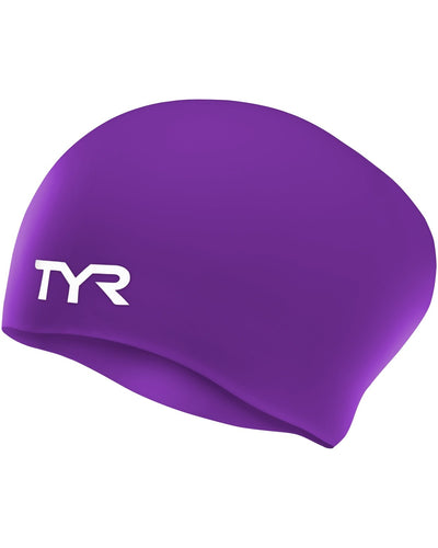 TYR WRINKLE-FREE LONG HAIR SILICONE CAP - PURPLE