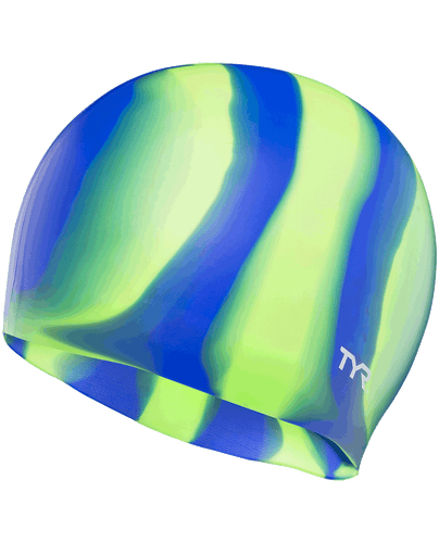 TYR MULTI COLOUR SILICONE CAP - GREEN/BLUE