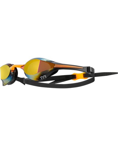 TYR TRACER X ELITE MIRRORED RACING GOGGLE - GOLD/ORANGE